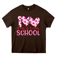 Chocolate Brown 100 days of loving school Heavy Core Tee - Artiststas