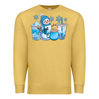 Antique Gold winter snowman coffee cups Premium Sweatshirt - CowGirlArtShop