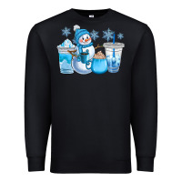 Winter Snowman Coffee Cups Premium Sweatshirt | Teevron