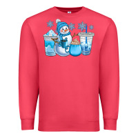 Cardinal winter snowman coffee cups Premium Sweatshirt - CowGirlArtShop