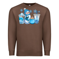Chestnut winter snowman coffee cups Premium Sweatshirt - CowGirlArtShop