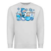 Dove Grey winter snowman coffee cups Premium Sweatshirt - CowGirlArtShop