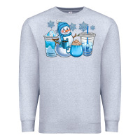 Heather Grey winter snowman coffee cups Premium Sweatshirt - CowGirlArtShop