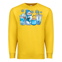 Lemon winter snowman coffee cups Premium Sweatshirt - CowGirlArtShop
