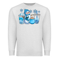 Oatmeal Heather winter snowman coffee cups Premium Sweatshirt - CowGirlArtShop
