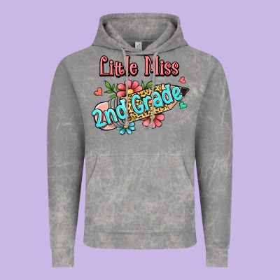 Little Miss Second Grade Vintage Hoodie Designed By Jasminsmagicworld