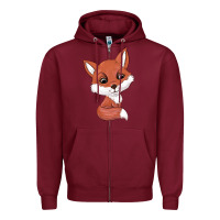 Burgundy fox Zipper Hoodie - texasbilliewilder