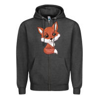 Charcoal Heather fox Zipper Hoodie - texasbilliewilder