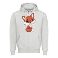 Dove Grey fox Zipper Hoodie - texasbilliewilder