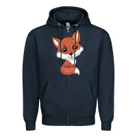 Navy fox Zipper Hoodie - texasbilliewilder