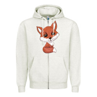 Oatmeal Heather fox Zipper Hoodie - texasbilliewilder