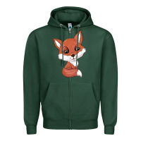Sports Green fox Zipper Hoodie - texasbilliewilder