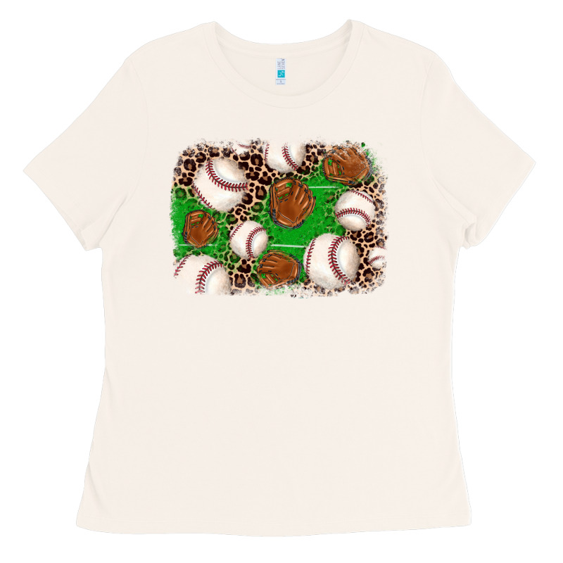 Baseball Glove Background Ladies Tee by JahusDesignShop | Teevron