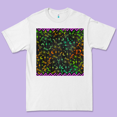 Halloween Witch Symbols Seamless Pattern Premium Tee Designed By Bundleandbundleshop