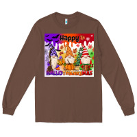 Chestnut happy hallothanksmas gnomies Long Sleeve Tee - MaliasSmallBusiness