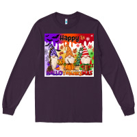 Plum happy hallothanksmas gnomies Long Sleeve Tee - MaliasSmallBusiness