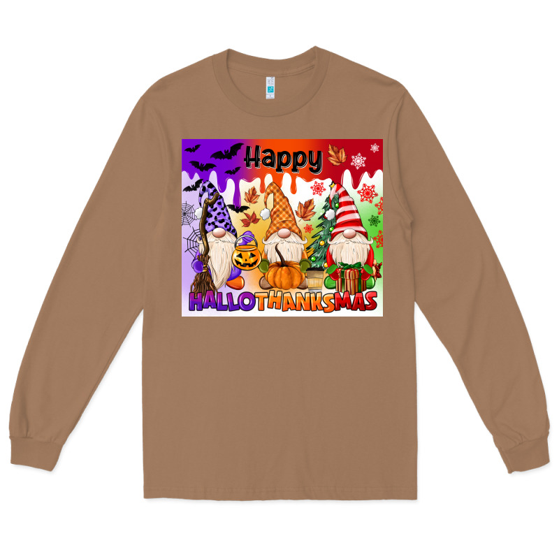Happy Hallothanksmas Gnomies Long Sleeve Tee by MaliasSmallBusiness | Teevron