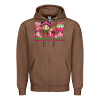 Chestnut cafecito y chisme with coffee cups Zipper Hoodie - texasbilliewilder