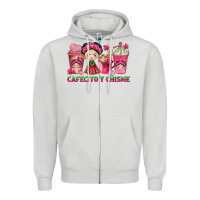 Dove Grey cafecito y chisme with coffee cups Zipper Hoodie - texasbilliewilder