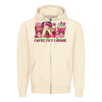 Sandshell cafecito y chisme with coffee cups Zipper Hoodie - texasbilliewilder
