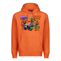 Carrot trick or treat with monster truck and t rex Premium Hoodie - CowGirlArtShop