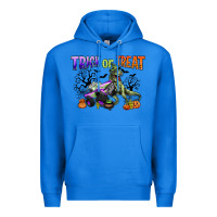True Royal trick or treat with monster truck and t rex Premium Hoodie - CowGirlArtShop