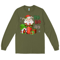 Army Green ho ho ho gnome santa coffee cup Long Sleeve Tee - MaliasSmallBusiness