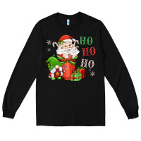 Black ho ho ho gnome santa coffee cup Long Sleeve Tee - MaliasSmallBusiness