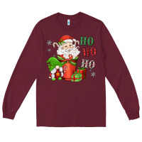 Burgundy ho ho ho gnome santa coffee cup Long Sleeve Tee - MaliasSmallBusiness
