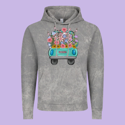 Truck With Flowers Vintage Hoodie Designed By Maliassmallbusiness