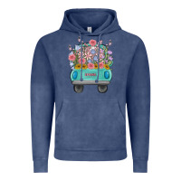 Vintage Denim truck with flowers Vintage Hoodie - MaliasSmallBusiness