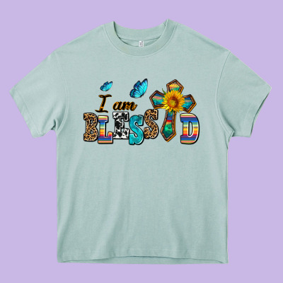 ı Am Blessed Heavy Core Tee Designed By Adodesignshop