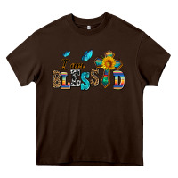 Chocolate Brown ı am blessed Heavy Core Tee - AdoDesignShop