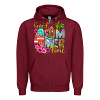 Burgundy sweet summer time Zipper Hoodie - NancyCooperArtShop
