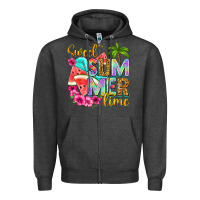 Charcoal Heather sweet summer time Zipper Hoodie - NancyCooperArtShop