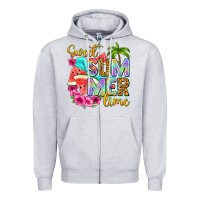 Heather Grey sweet summer time Zipper Hoodie - NancyCooperArtShop