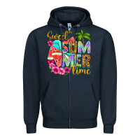 Navy sweet summer time Zipper Hoodie - NancyCooperArtShop