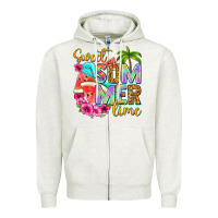 Oatmeal Heather sweet summer time Zipper Hoodie - NancyCooperArtShop