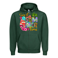 Sports Green sweet summer time Zipper Hoodie - NancyCooperArtShop