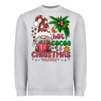 Heather Grey Pink Christmas hot cocoa and christmas movies Heavyweight Sweatshirt - NancyCooperArtShop