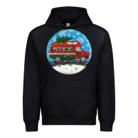 Black santa claus with retro van  christmas ornament Urban Hoodie - BundleAndBundleShop