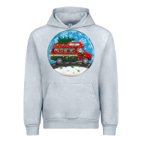 Santa Claus With Retro Van  Christmas Ornament Urban Hoodie | Teevron