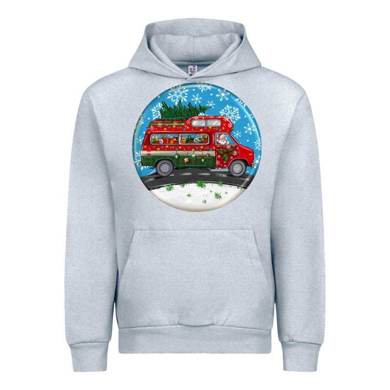 Santa Claus With Retro Van  Christmas Ornament Urban Hoodie by BundleAndBundleShop | Teevron