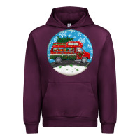 Mauve Wine santa claus with retro van  christmas ornament Urban Hoodie - BundleAndBundleShop
