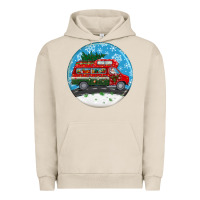 Pigment French Oak santa claus with retro van  christmas ornament Urban Hoodie - BundleAndBundleShop
