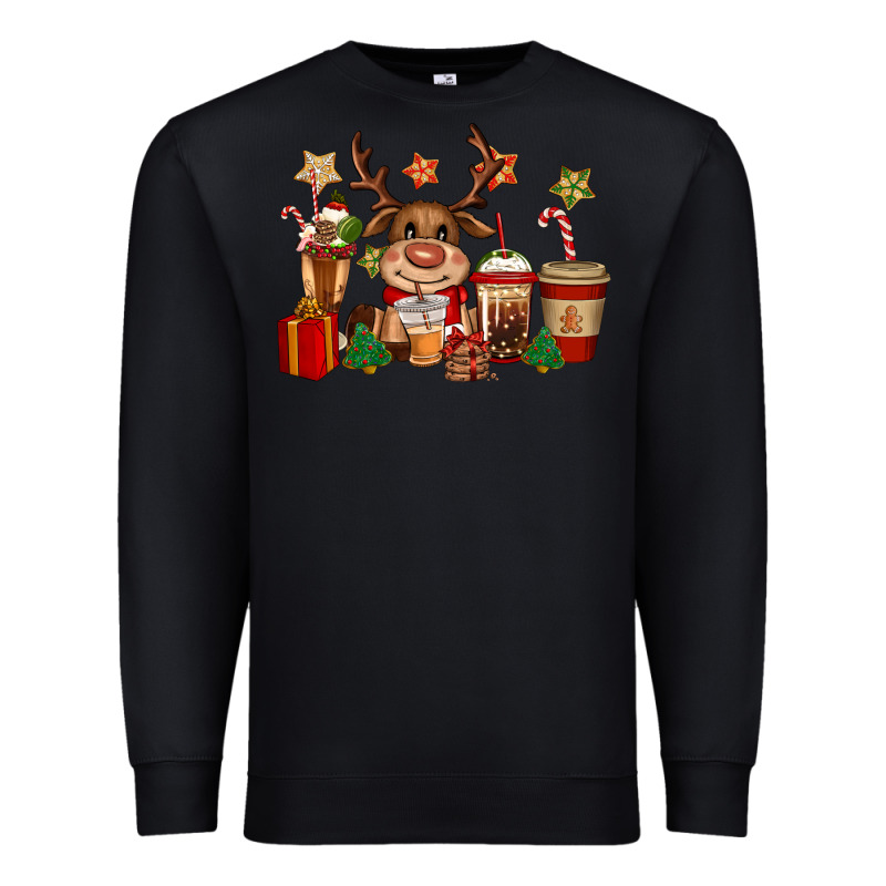 Reindeer Coffe Cups Christmas Premium Sweatshirt by CowGirlArtShop | Teevron