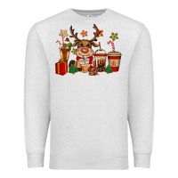 Oatmeal Heather reindeer coffe cups christmas Premium Sweatshirt - CowGirlArtShop