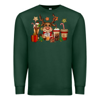 Sports Green reindeer coffe cups christmas Premium Sweatshirt - CowGirlArtShop