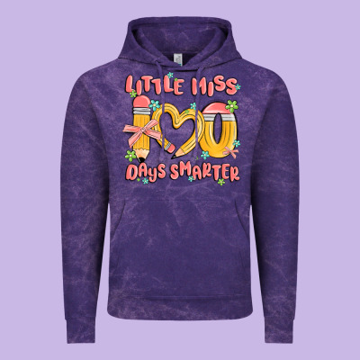 Little Miss 100 Days Smarter Vintage Hoodie Designed By Maliassmallbusiness