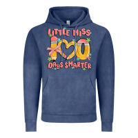 Vintage Denim little miss 100 days smarter Vintage Hoodie - MaliasSmallBusiness